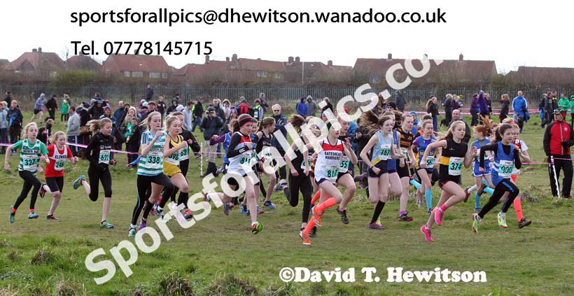 Under-13 girls start, NEHL Wrekenton, Gateshead. 2014 NEH, Wrekenton. Photo: David T. Hewitson/Sports for All Pics